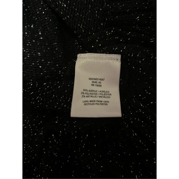 Beverly Drive Women’s Size L Open Cardigan Sweater Ruffled Scalloped Bling - Picture 9 of 12